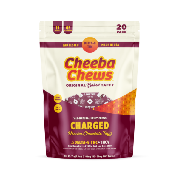 Cheeba Chews Delta-9 THCv Charged Chews - Mocha Chocolate Taffy