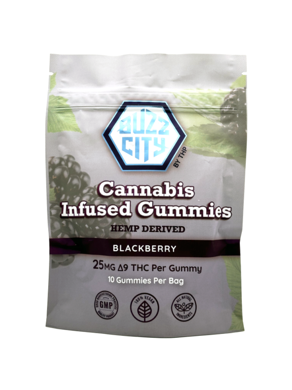 Buzz City 25mg D9 THC Gummies