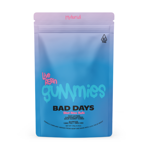 Bad Days Blue Razz Rntz Live Resin Gummies